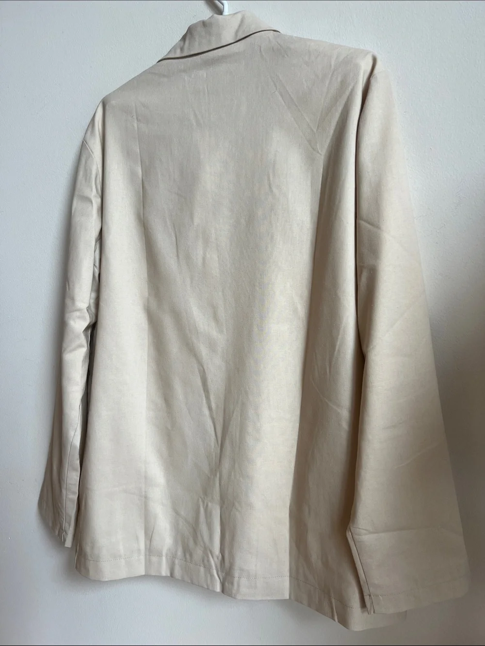 Linen Cream Single-Breasted Relaxed Blazer - Ouka